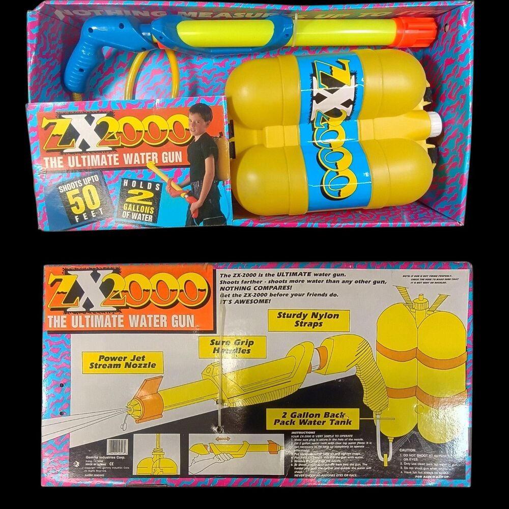 Rare Gemmy ZX2000 2 Gallon Backpack Water Squirt Gun Super Soaker New In Box 90s